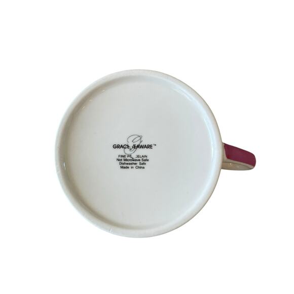 Grace Teaware Teacup & Saucer Pink & Purple Hearts Valentine's Day New - Picture 7 of 16